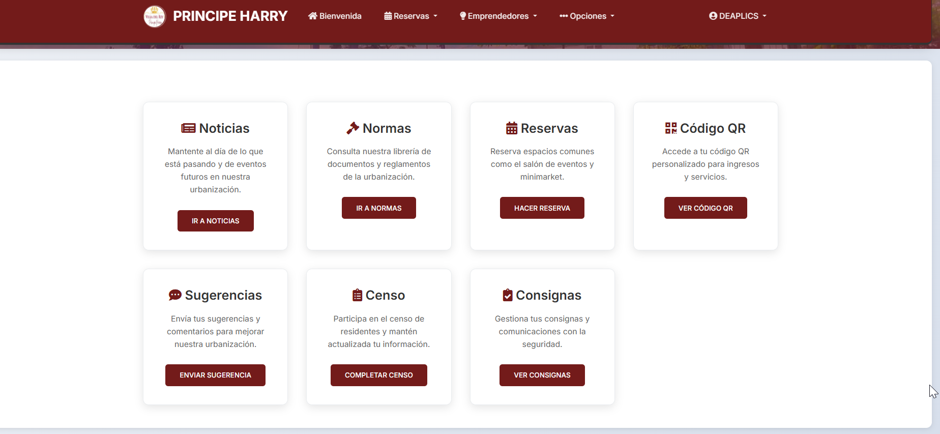 Opciones de Usuario